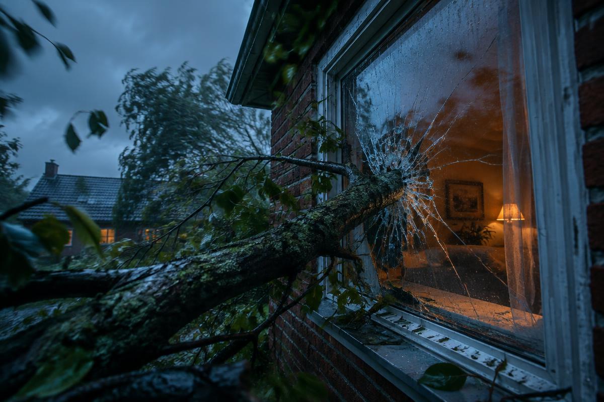 Gren har smadret rude under storm